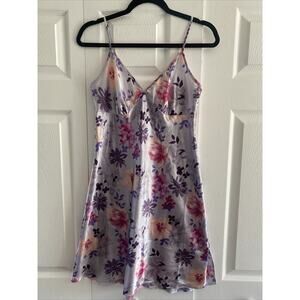 BHS Women's 10 Lilac Purple Floral Slip Dress Chemise‎